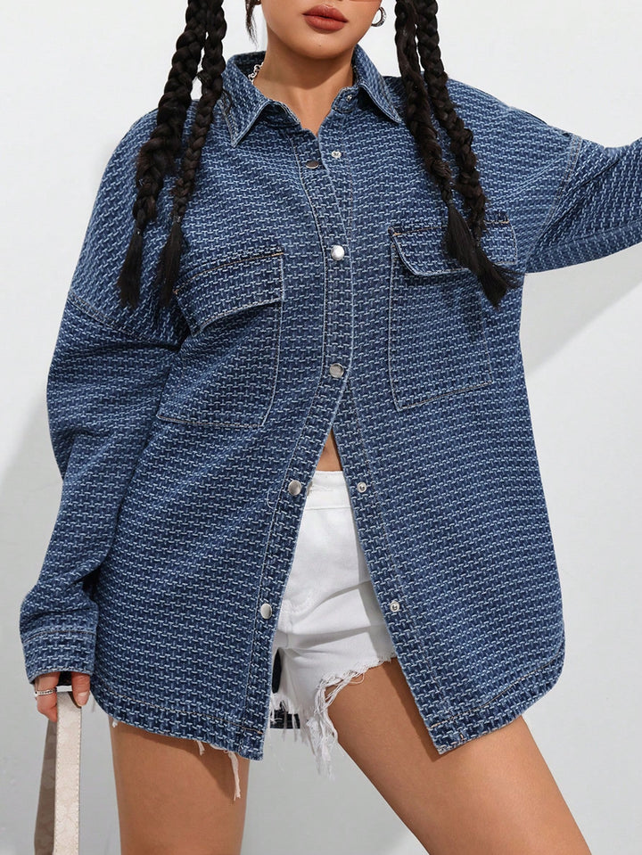 Jachetă denim SHEIN, albastru