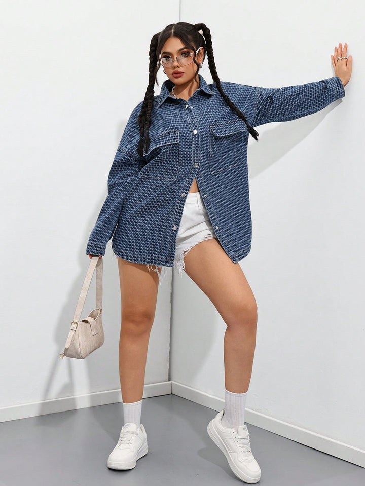Jachetă denim SHEIN, albastru
