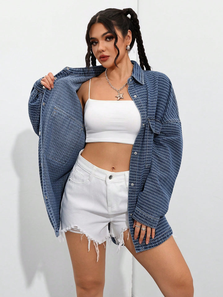 Jachetă denim SHEIN, albastru