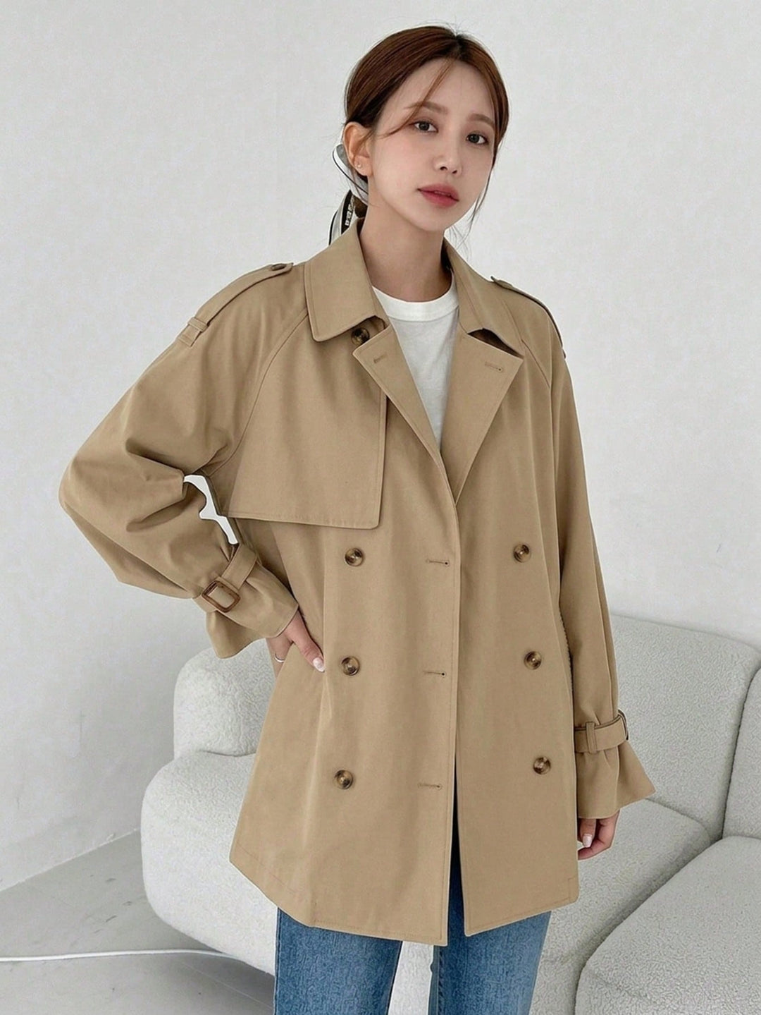 Trench SHEIN, kaki