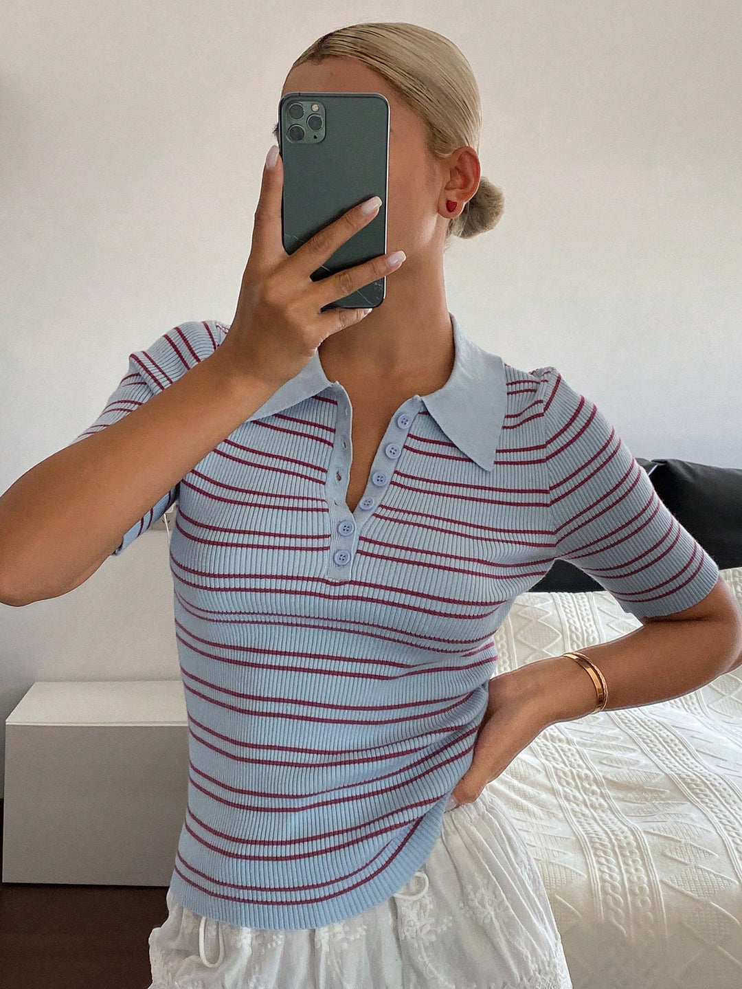 Tricou polo SHEIN, albastru