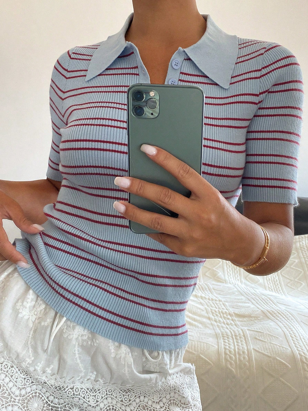 Tricou polo SHEIN, albastru