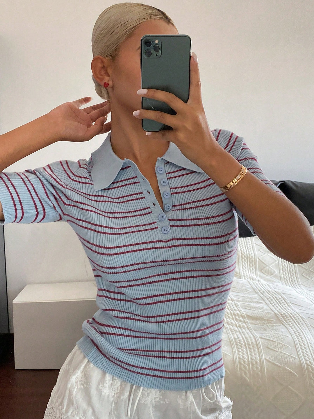 Tricou polo SHEIN, albastru