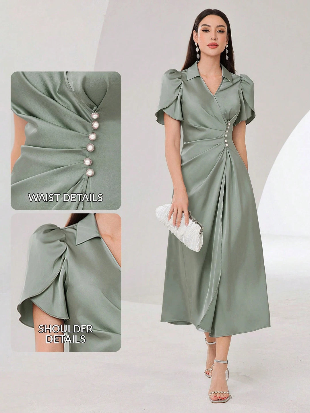 Rochie midi SHEIN, verde