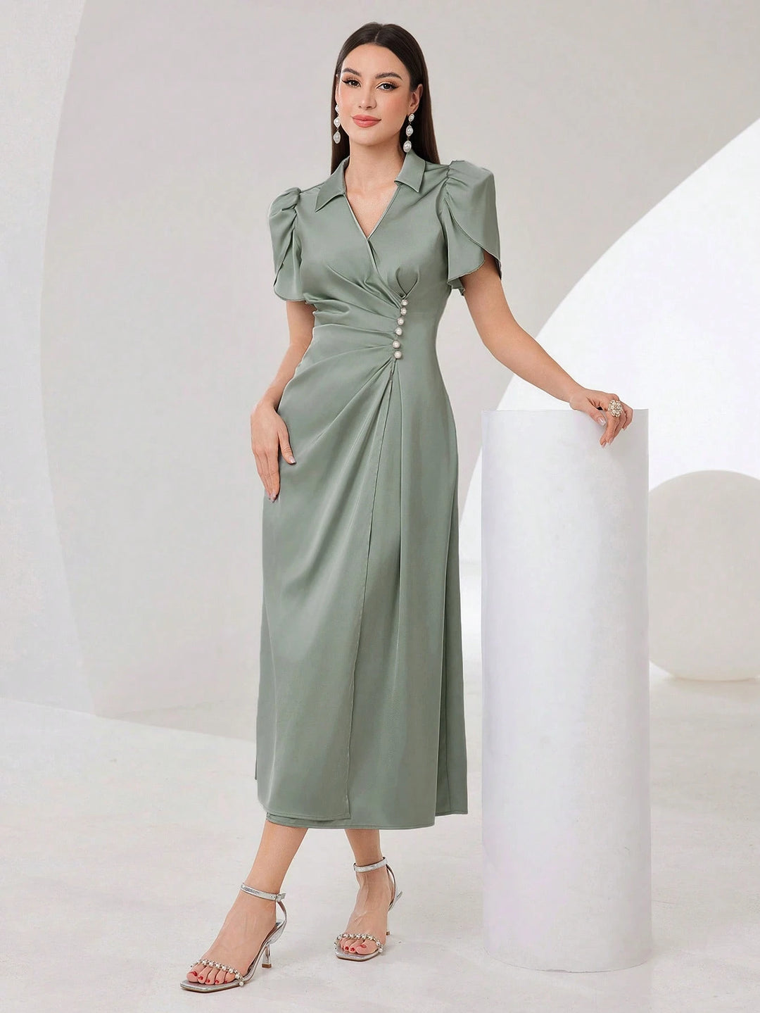 Rochie midi SHEIN, verde
