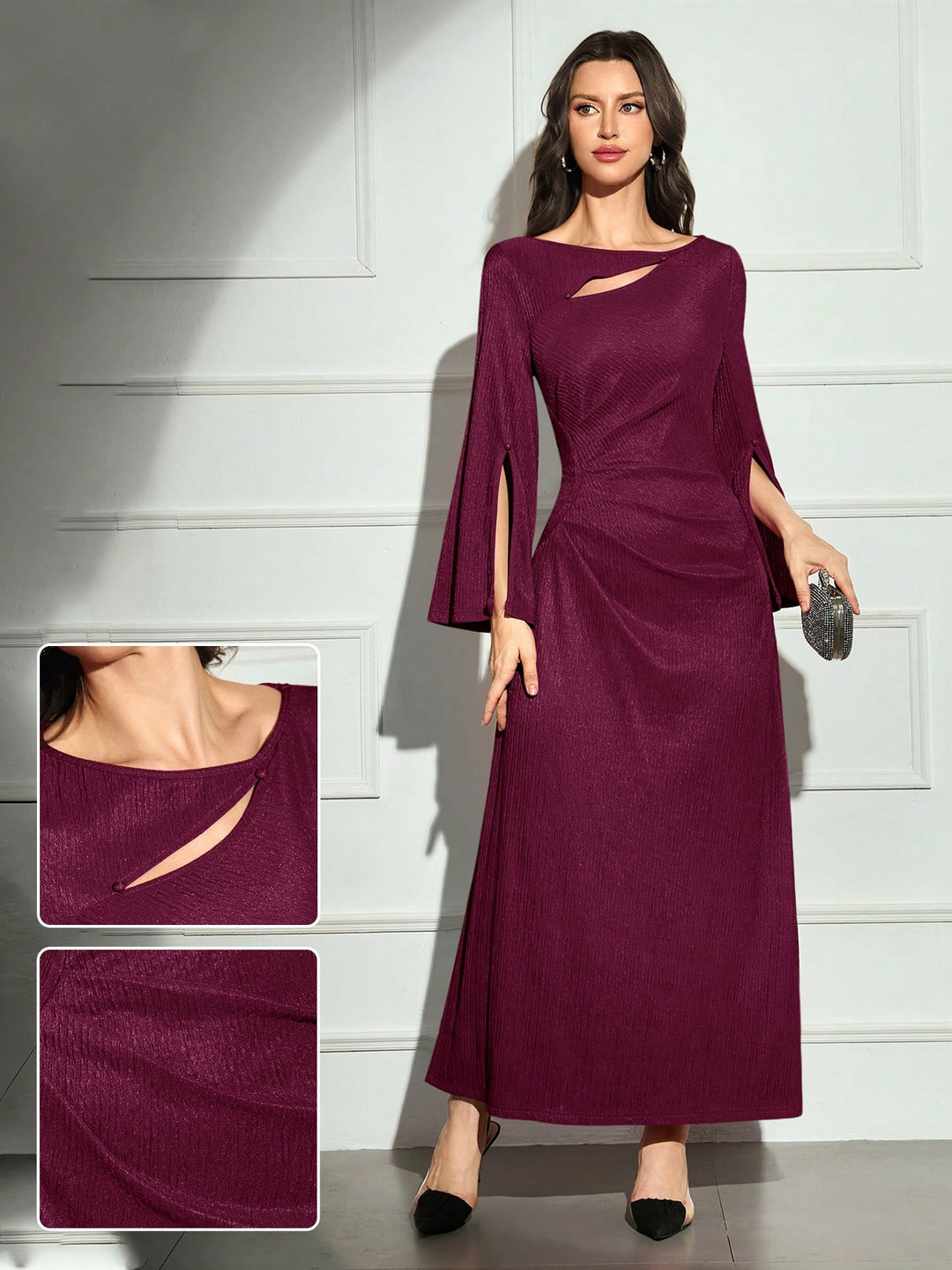 Rochie maxi SHEIN, vișiniu