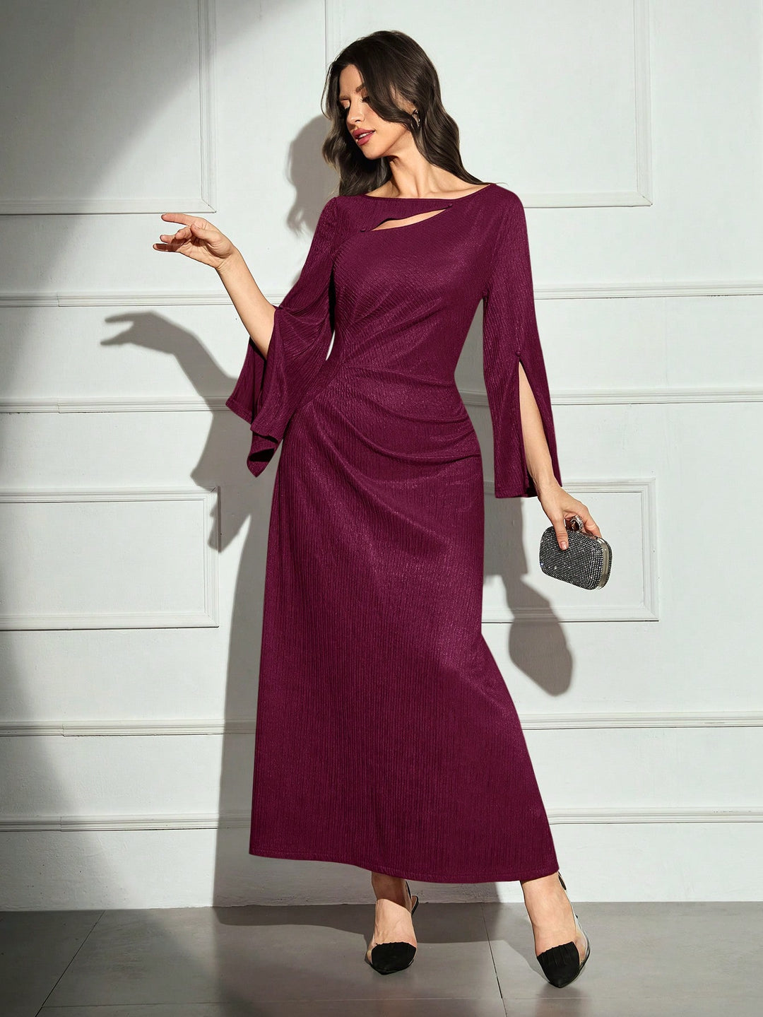 Rochie maxi SHEIN, vișiniu