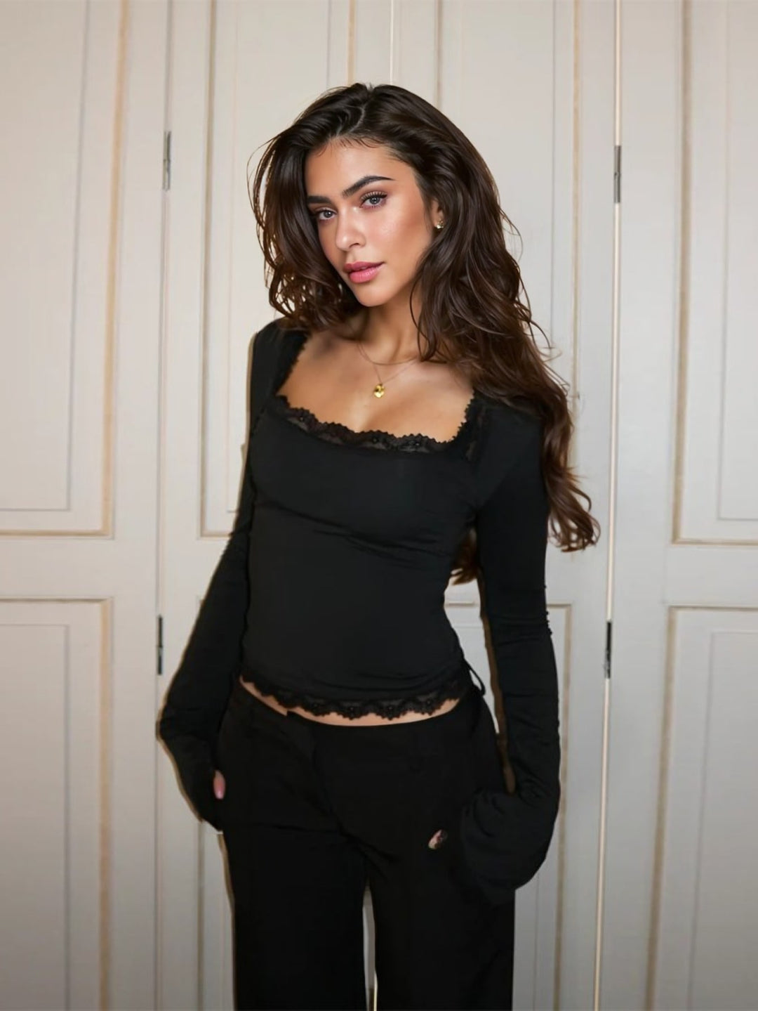 Top SHEIN, negru