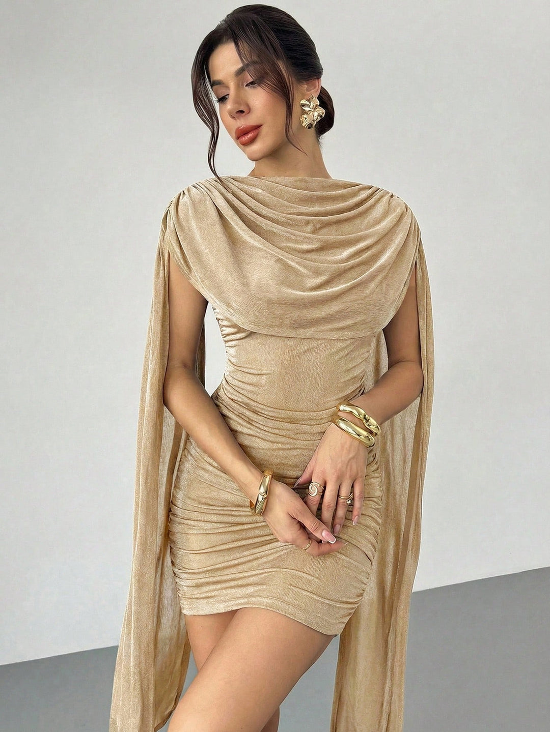 Rochie mini SHEIN, kaki