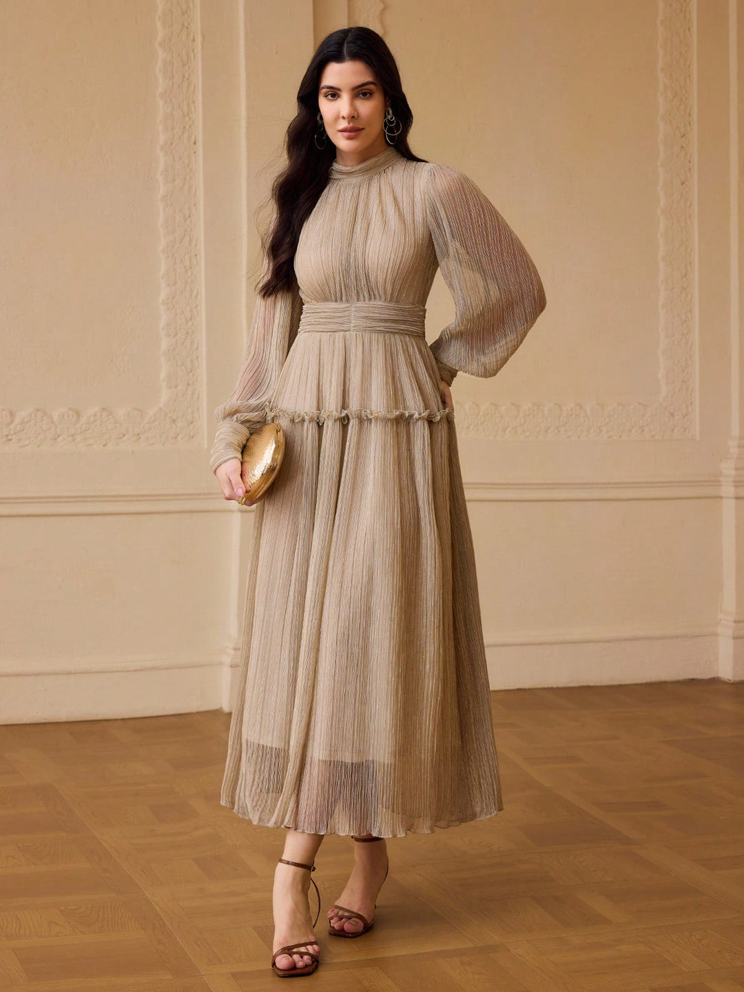 Rochie maxi SHEIN, bej