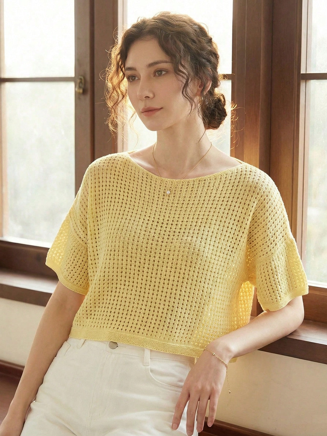 Top SHEIN, galben