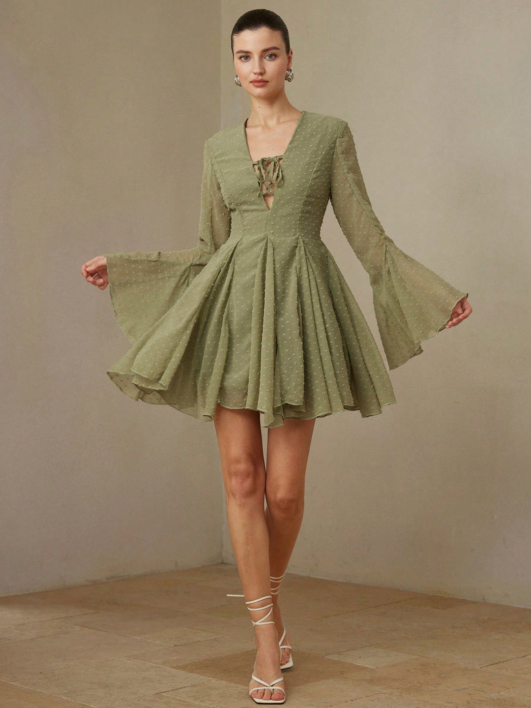Rochie mini SHEIN, kaki