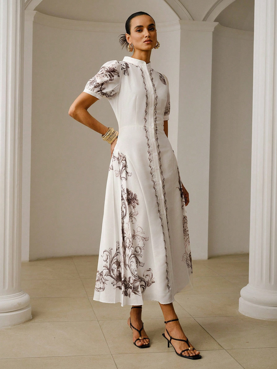 Rochie midi SHEIN, alb