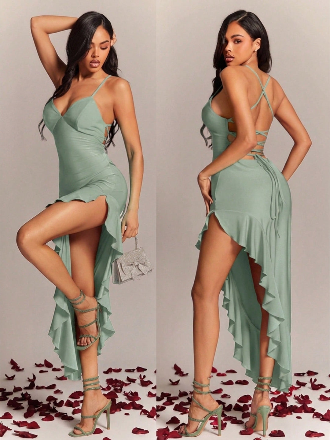 Rochie maxi SHEIN, verde