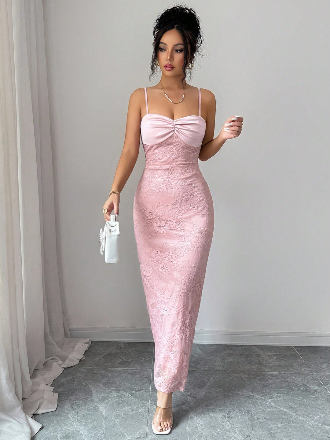 Rochie maxi SHEIN, roz