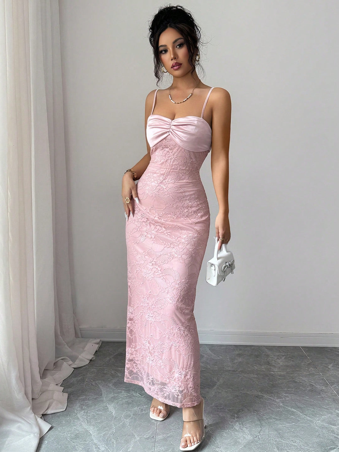 Rochie maxi SHEIN, roz