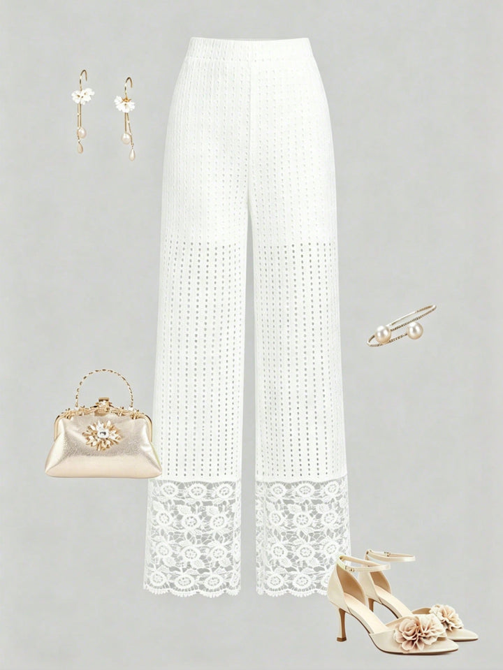 Pantaloni SHEIN, alb