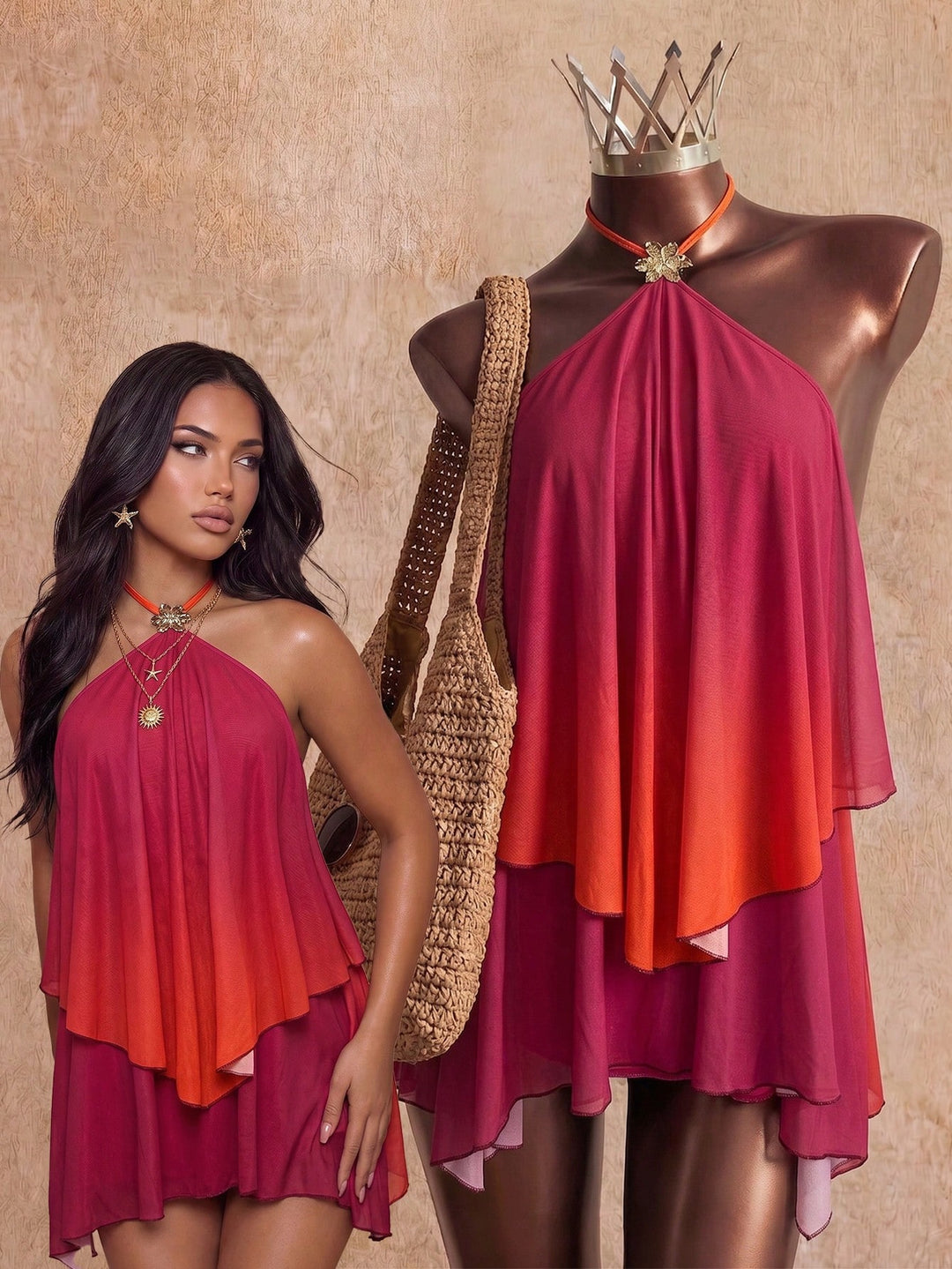 Rochie mini SHEIN, portocaliu