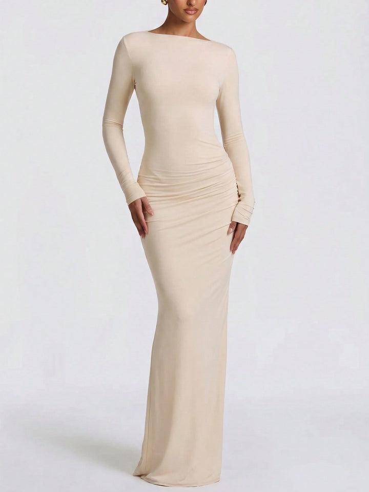 Rochie maxi SHEIN, crem