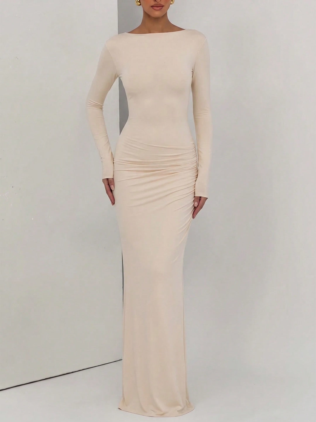 Rochie maxi SHEIN, crem