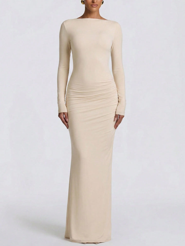 Rochie maxi SHEIN, crem