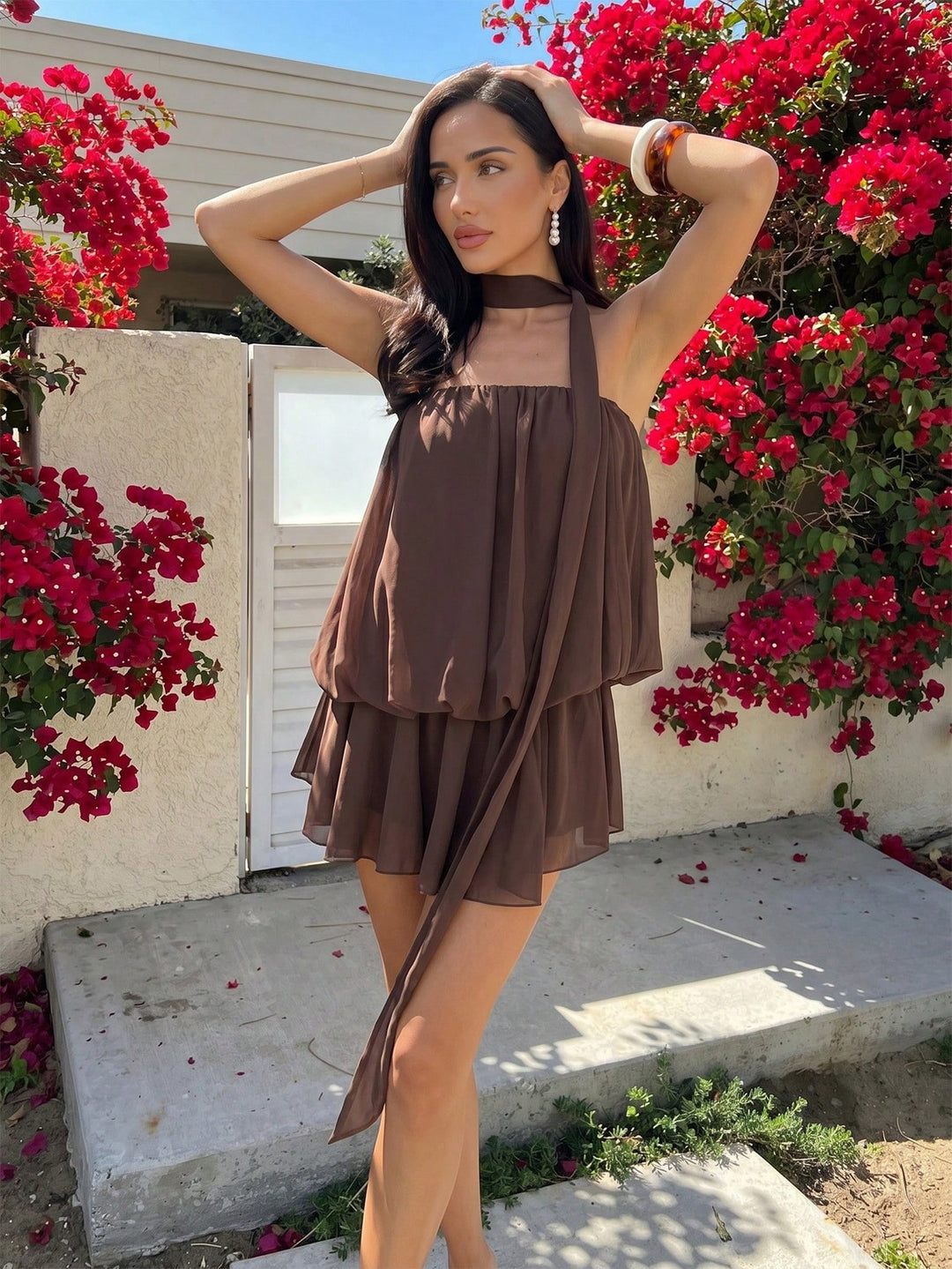 Rochie mini SHEIN, maro