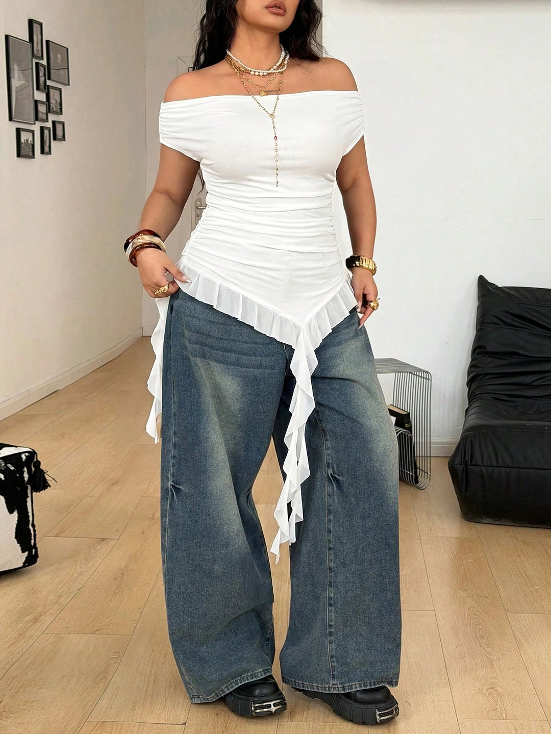 Top SHEIN, alb