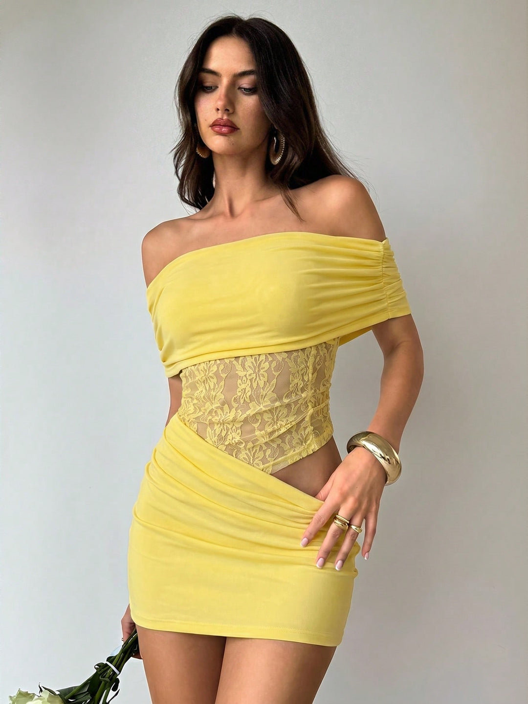 Rochie mini SHEIN, galben
