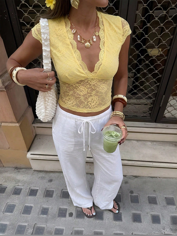 Top SHEIN, galben