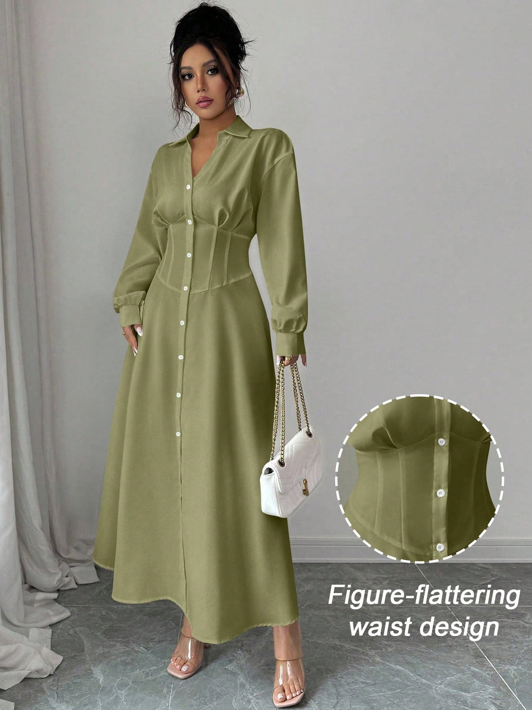 Rochie maxi SHEIN, verde