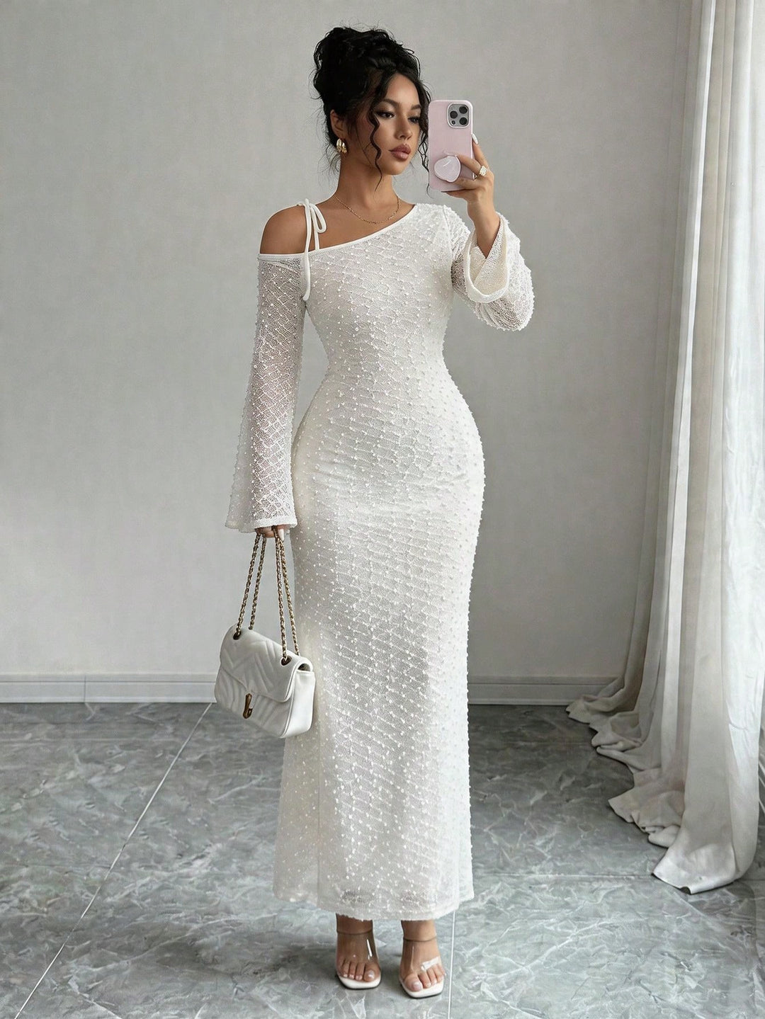 Rochie maxi SHEIN, alb