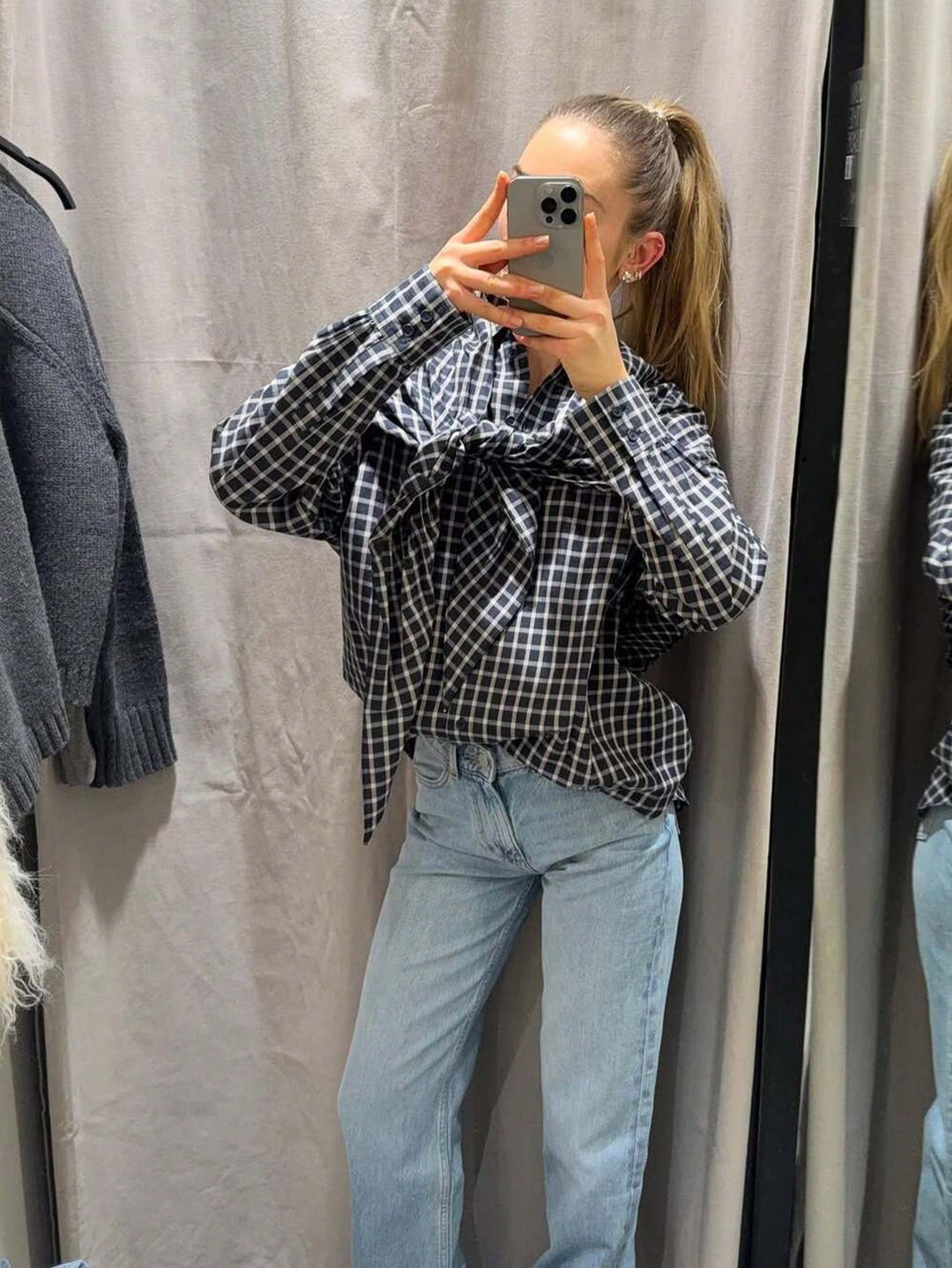 Set de bluze cu eșarfă SHEIN