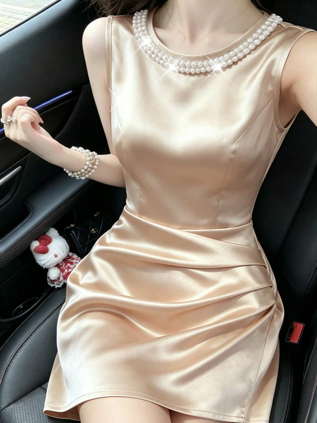 Rochie scurtă SHEIN, auriu