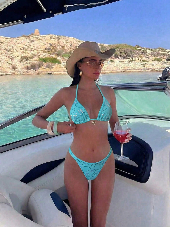 Costum de baie SHEIN, albastru
