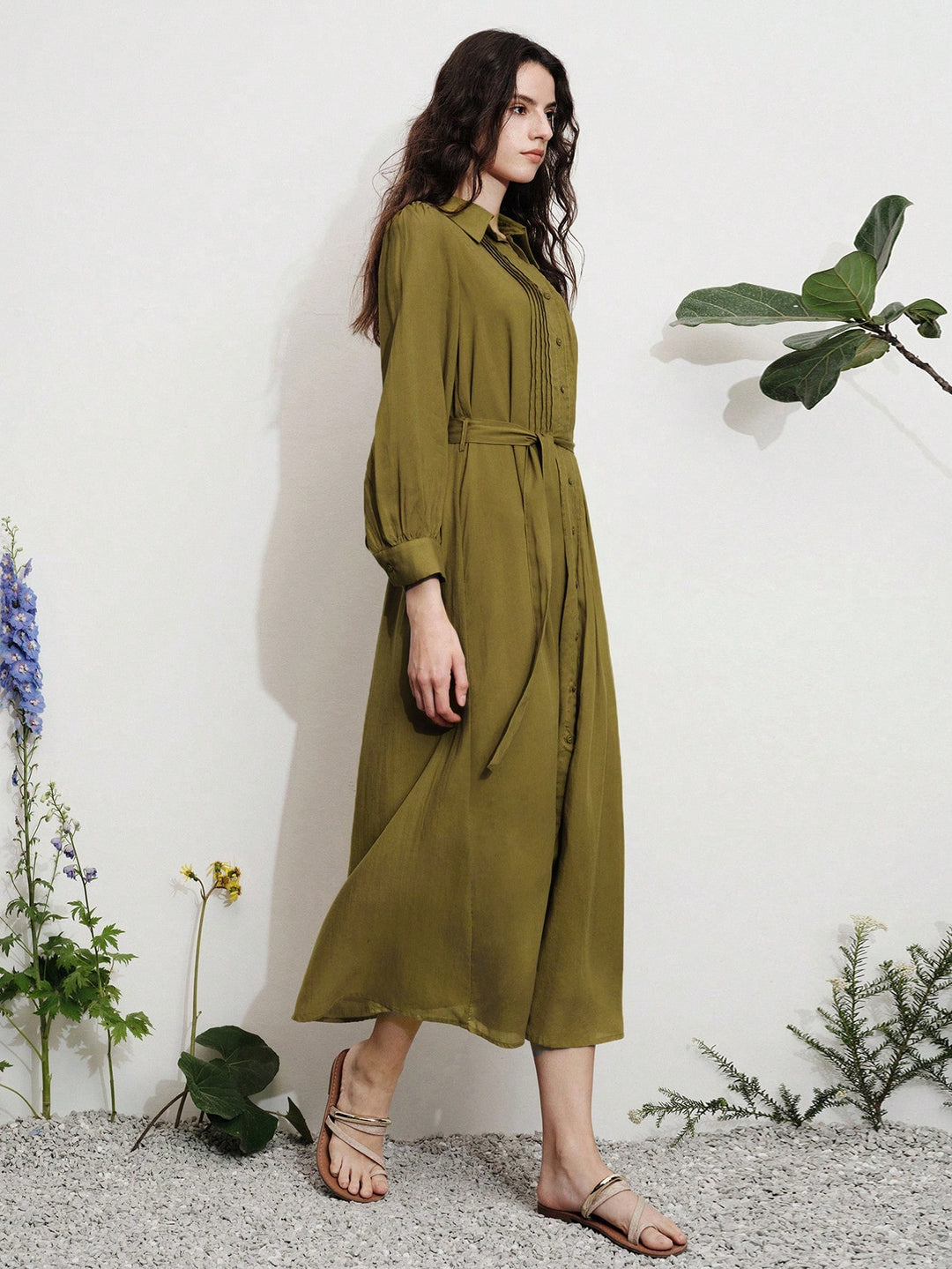 Rochie midi SHEIN, verde
