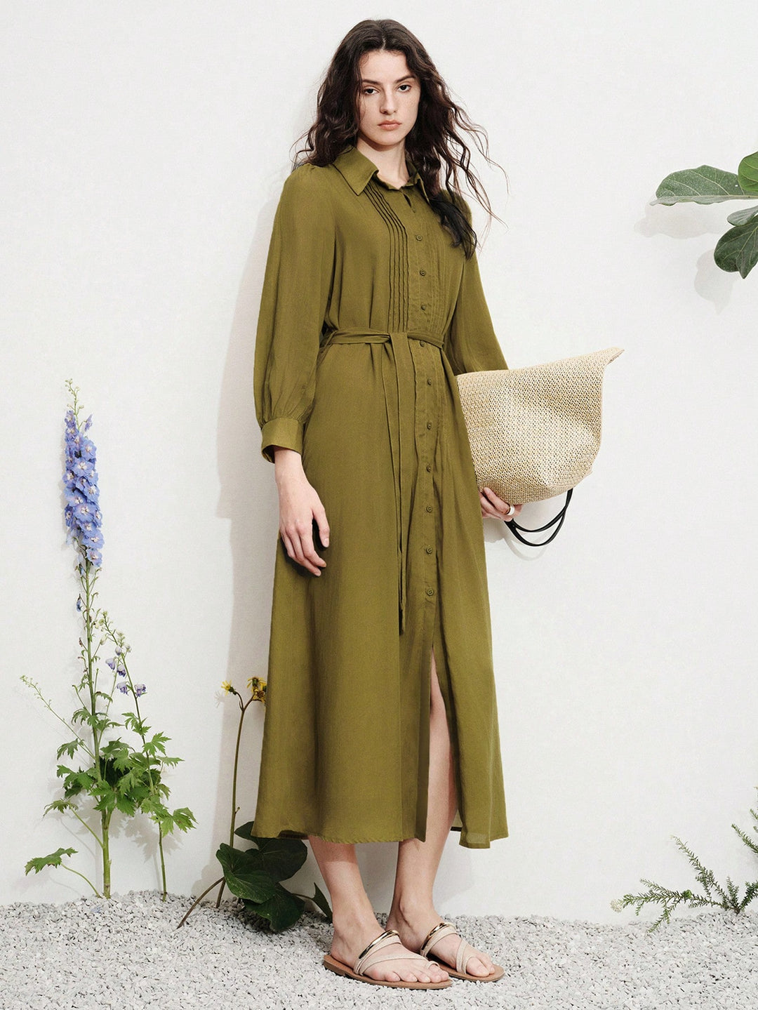 Rochie midi SHEIN, verde