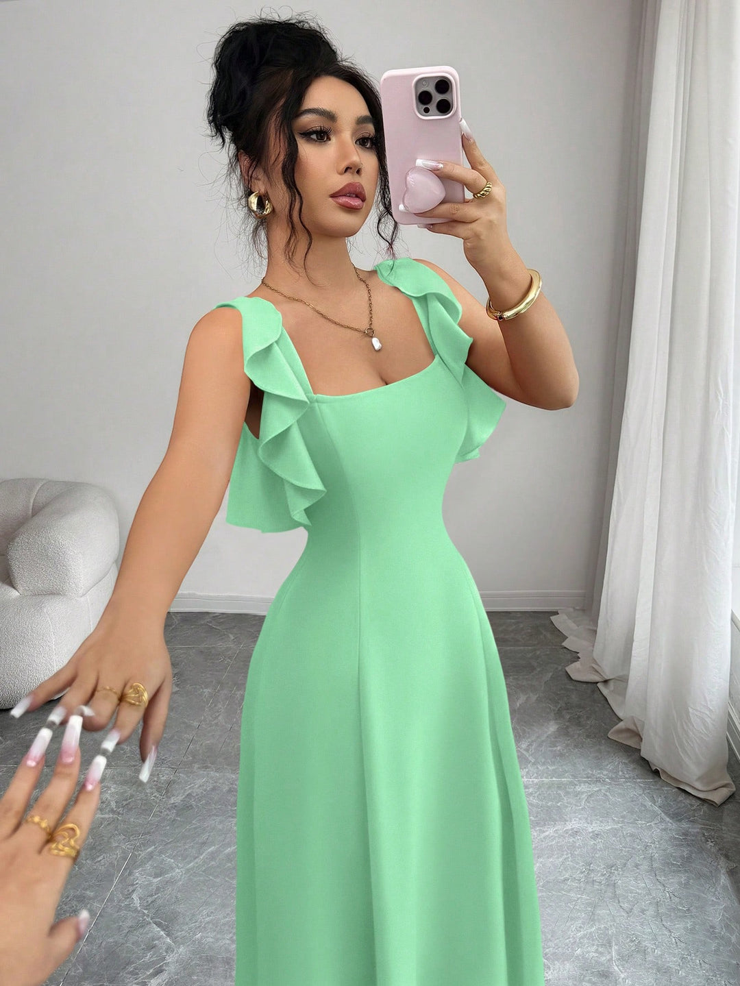 Rochie maxi SHEIN, verde