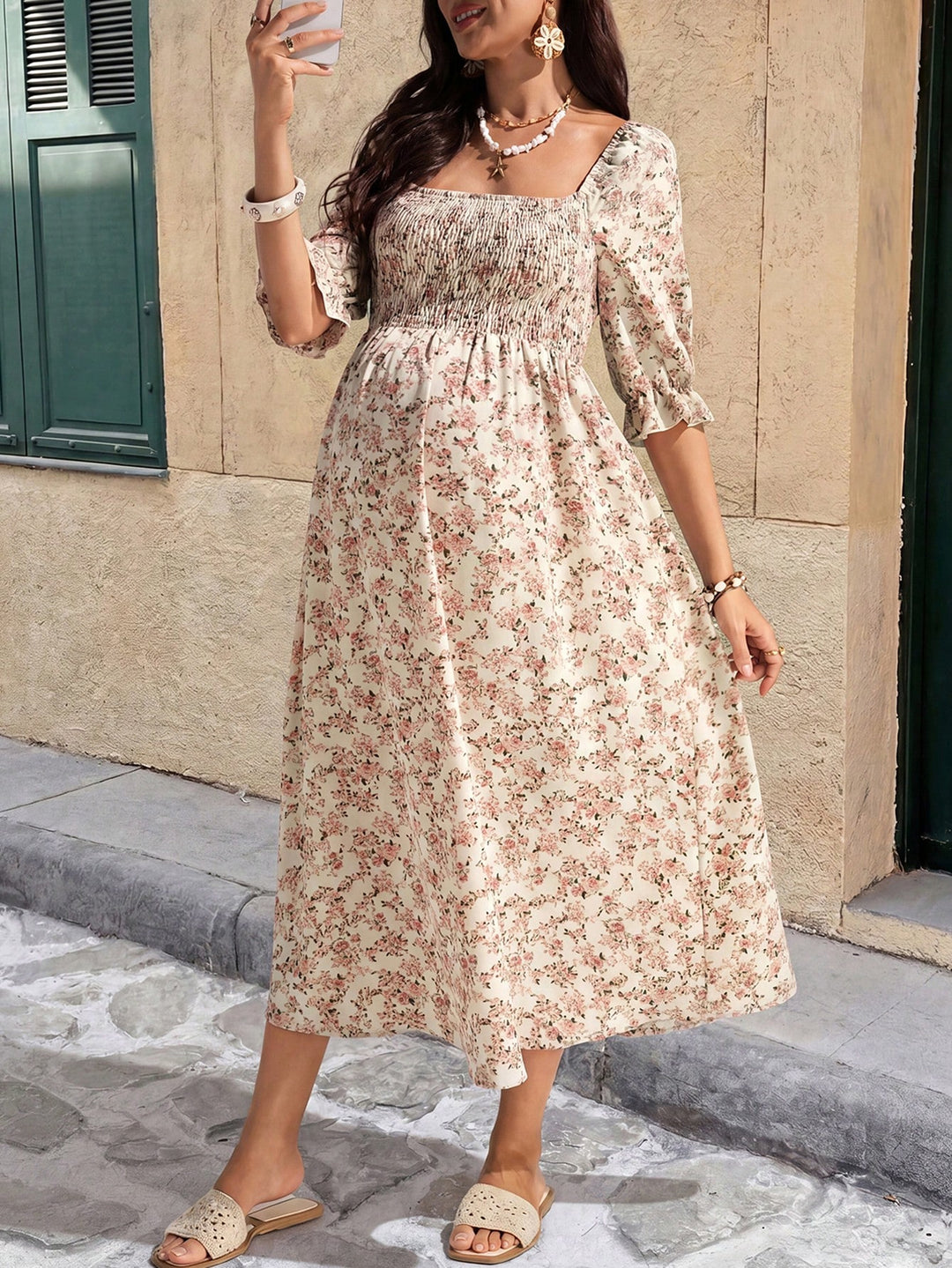 Rochie maxi SHEIN, mix culori