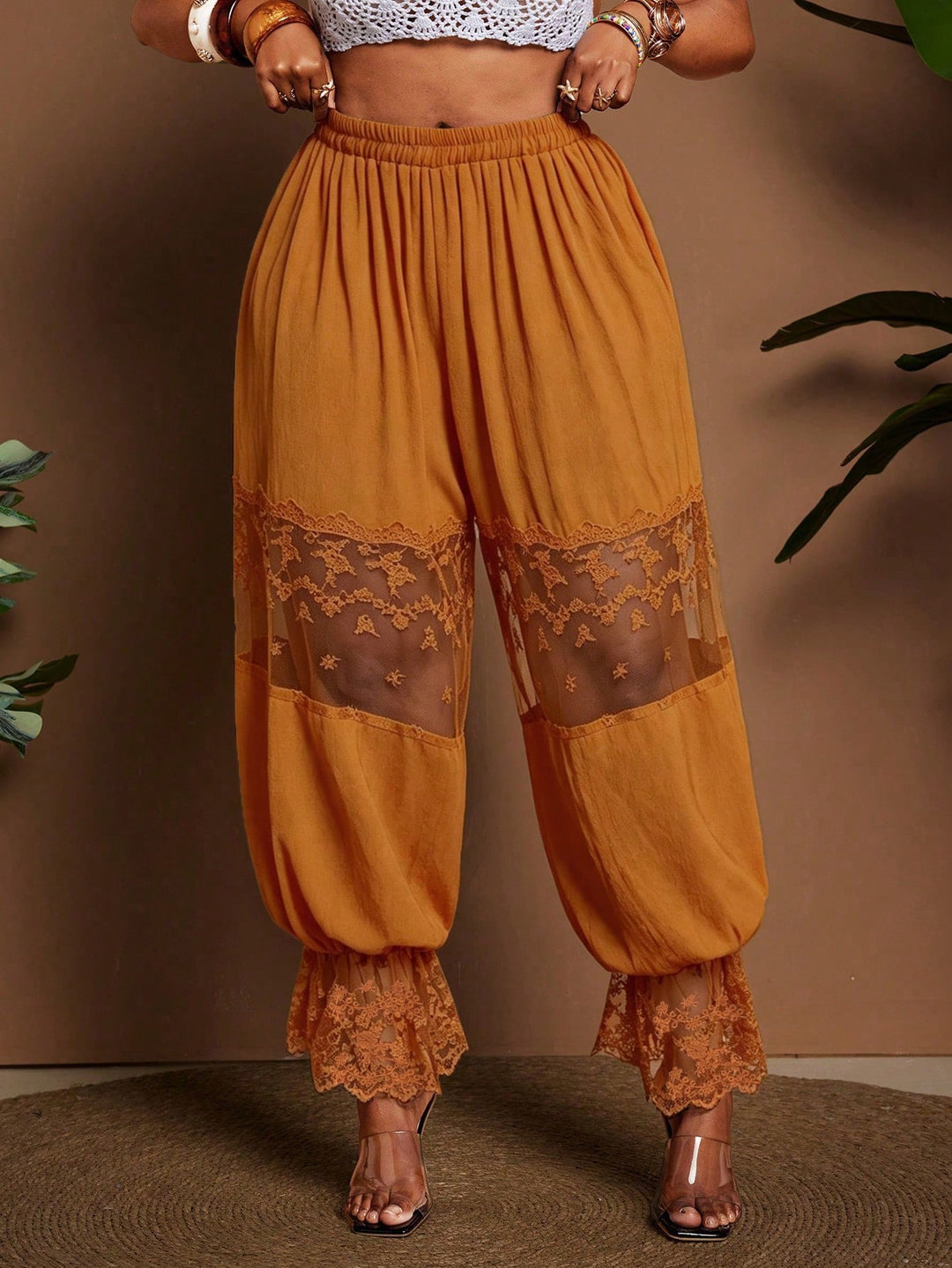 Pantaloni SHEIN, portocaliu