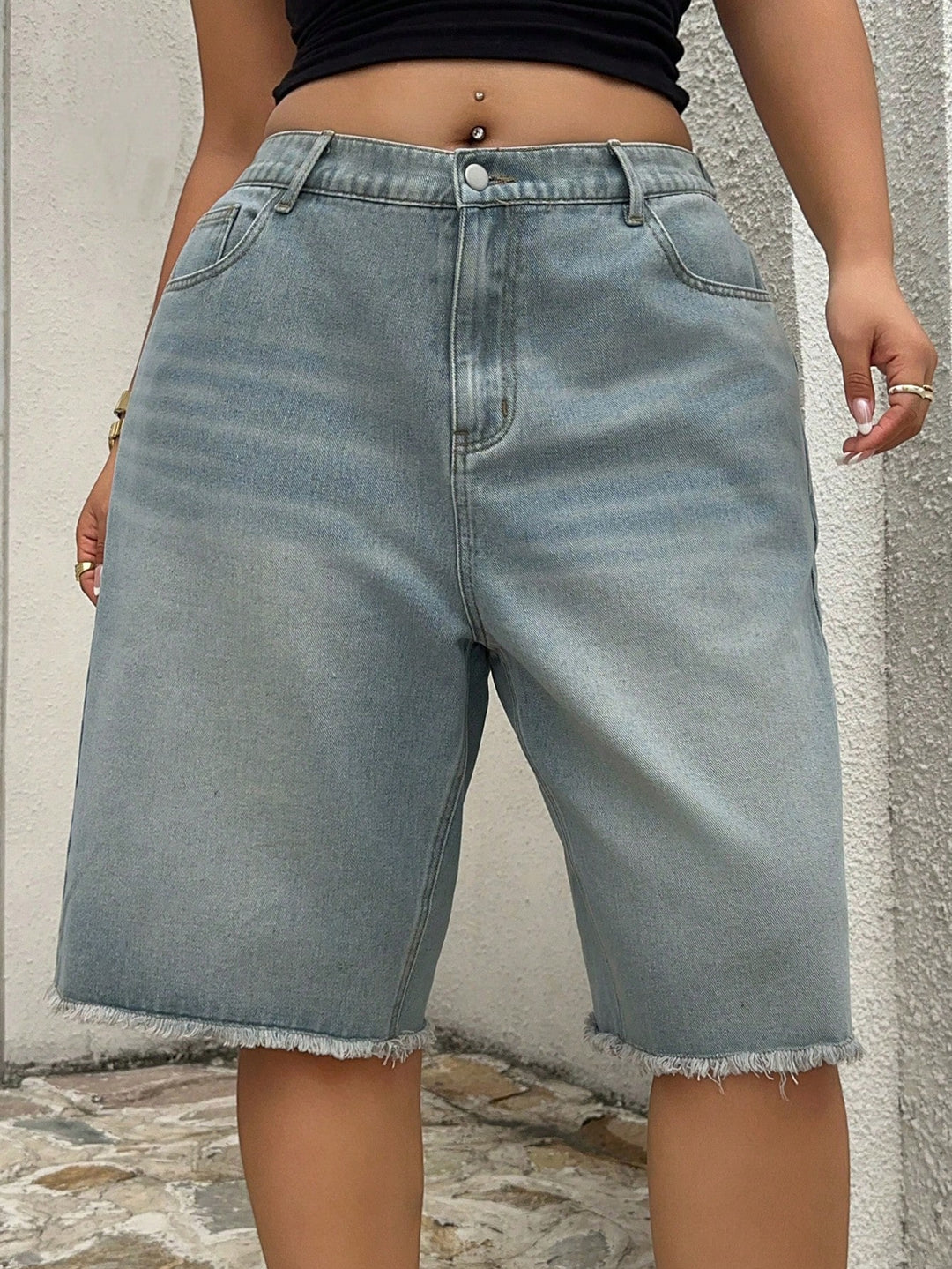 Pantaloni scurți SHEIN, albastru