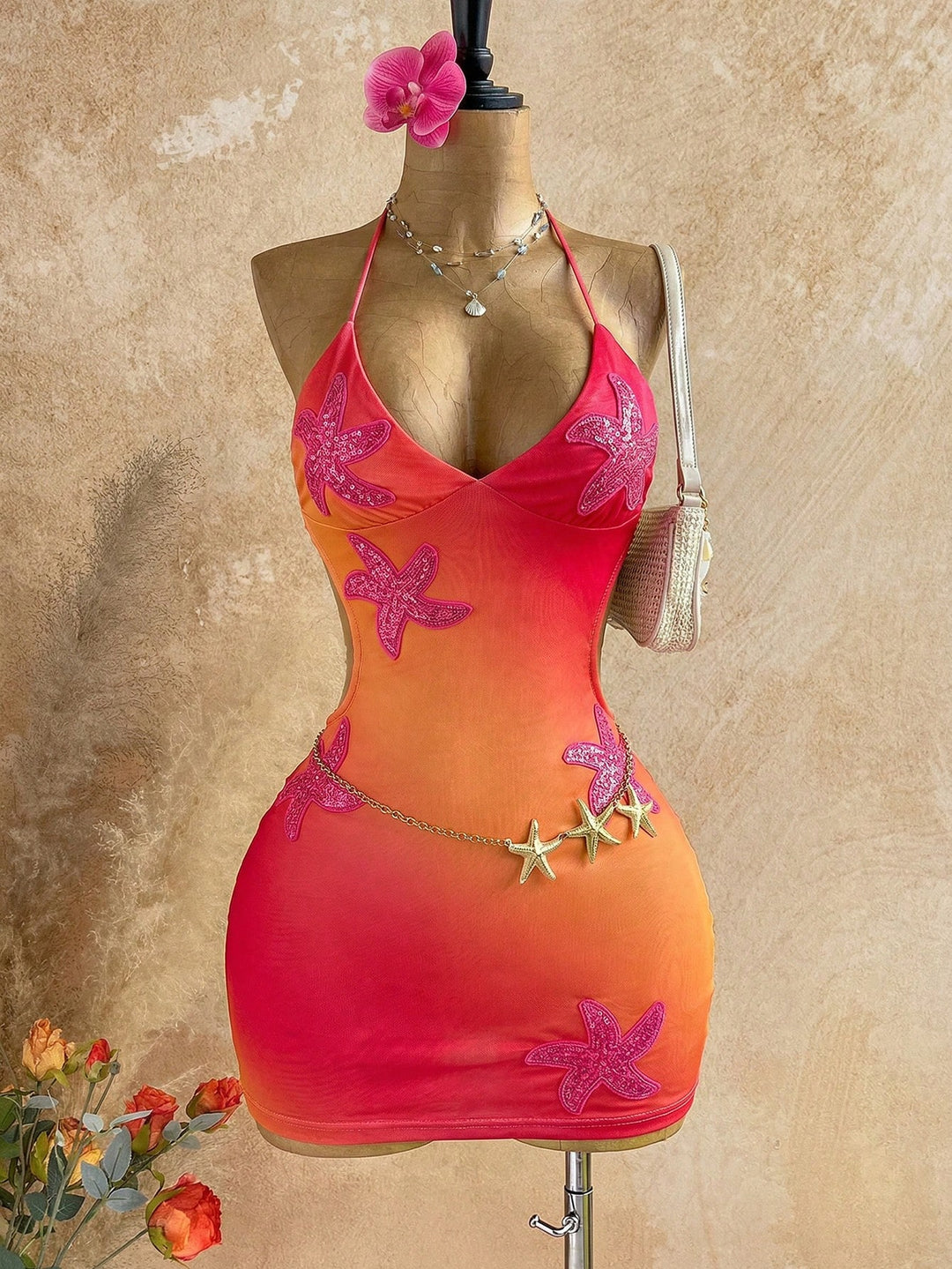 Rochie mini SHEIN, portocaliu