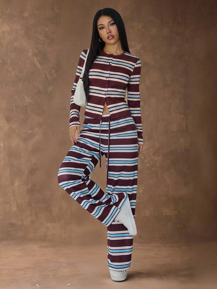 Pantaloni SHEIN, maro