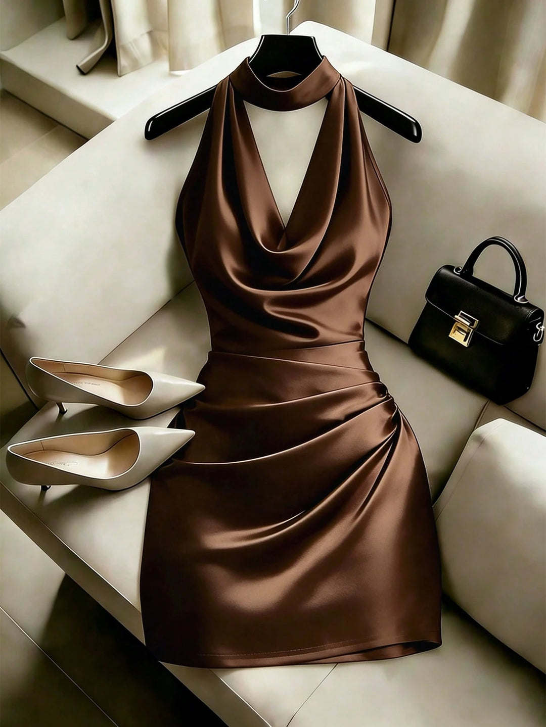 Rochie mini SHEIN, maro