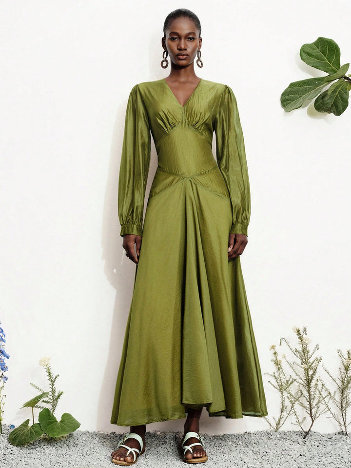 Rochie maxi SHEIN, kaki