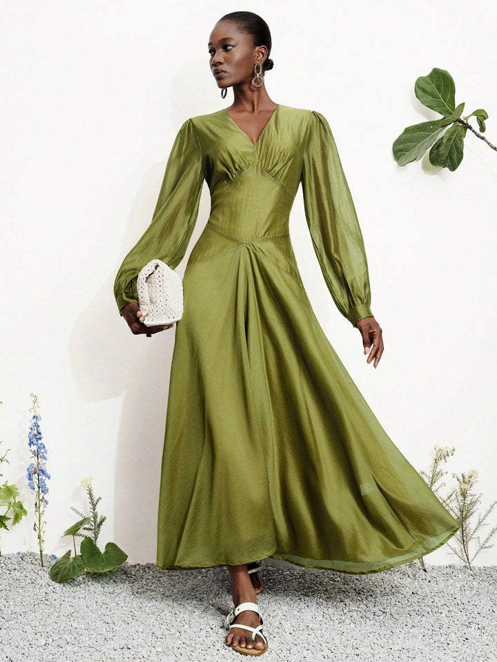 Rochie maxi SHEIN, kaki
