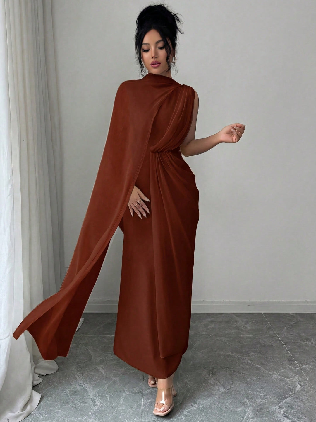Rochie maxi SHEIN, maro