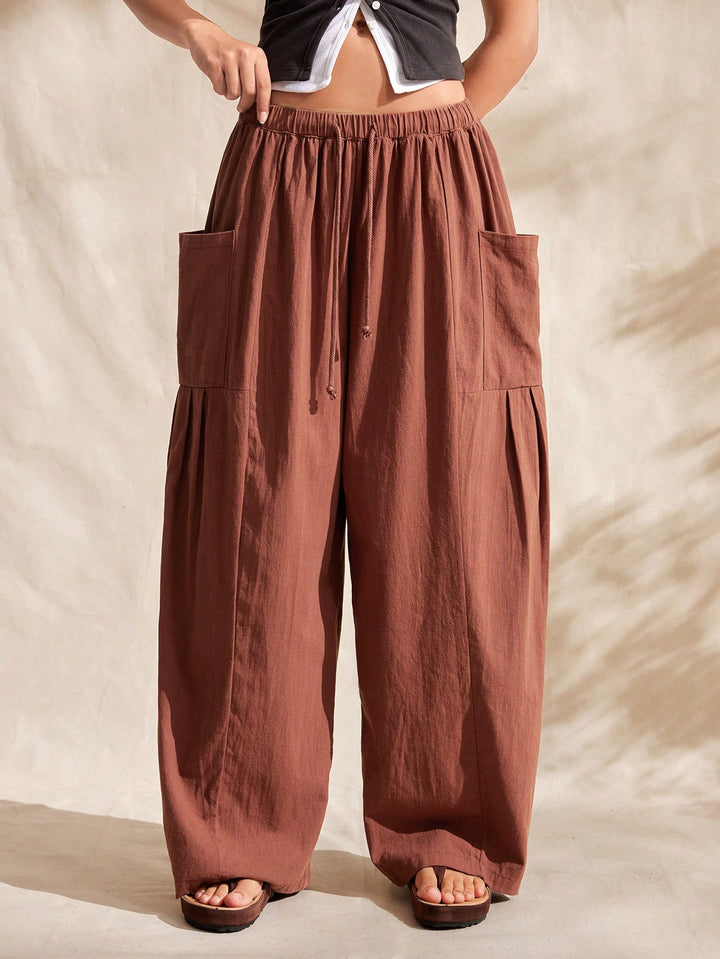 Pantaloni SHEIN, maro