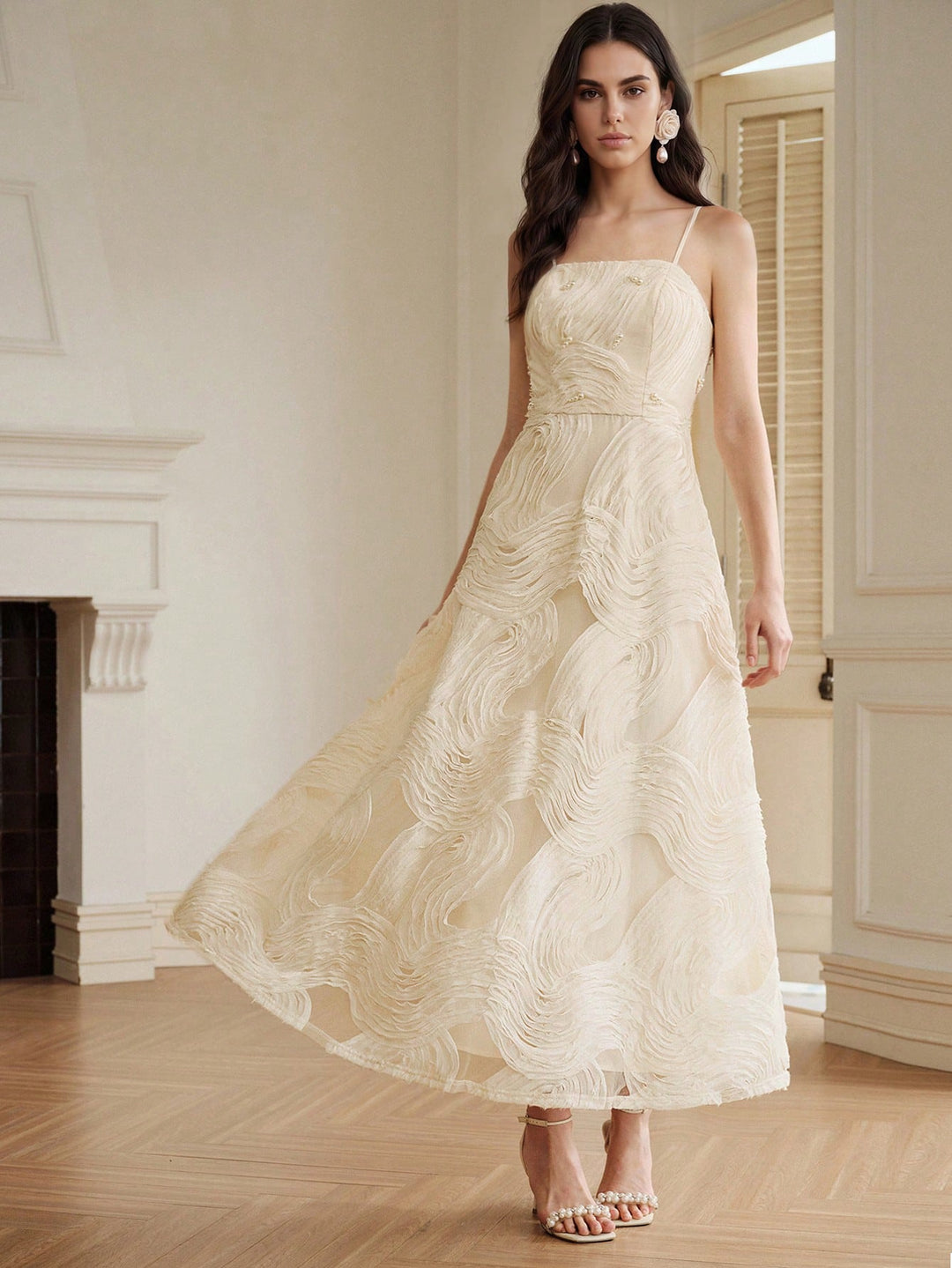 Rochie maxi SHEIN, bej