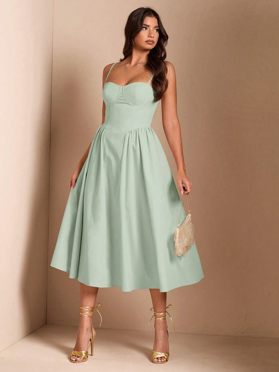 Rochie midi SHEIN, verde