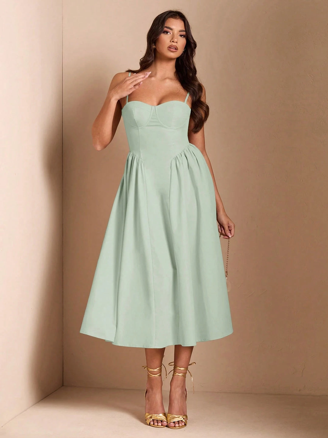 Rochie midi SHEIN, verde